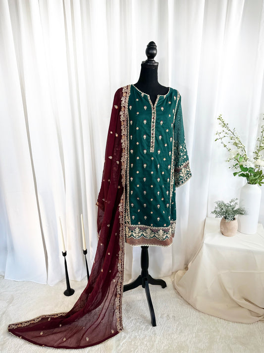 Three Piece Embroidered Shalwar Kameez